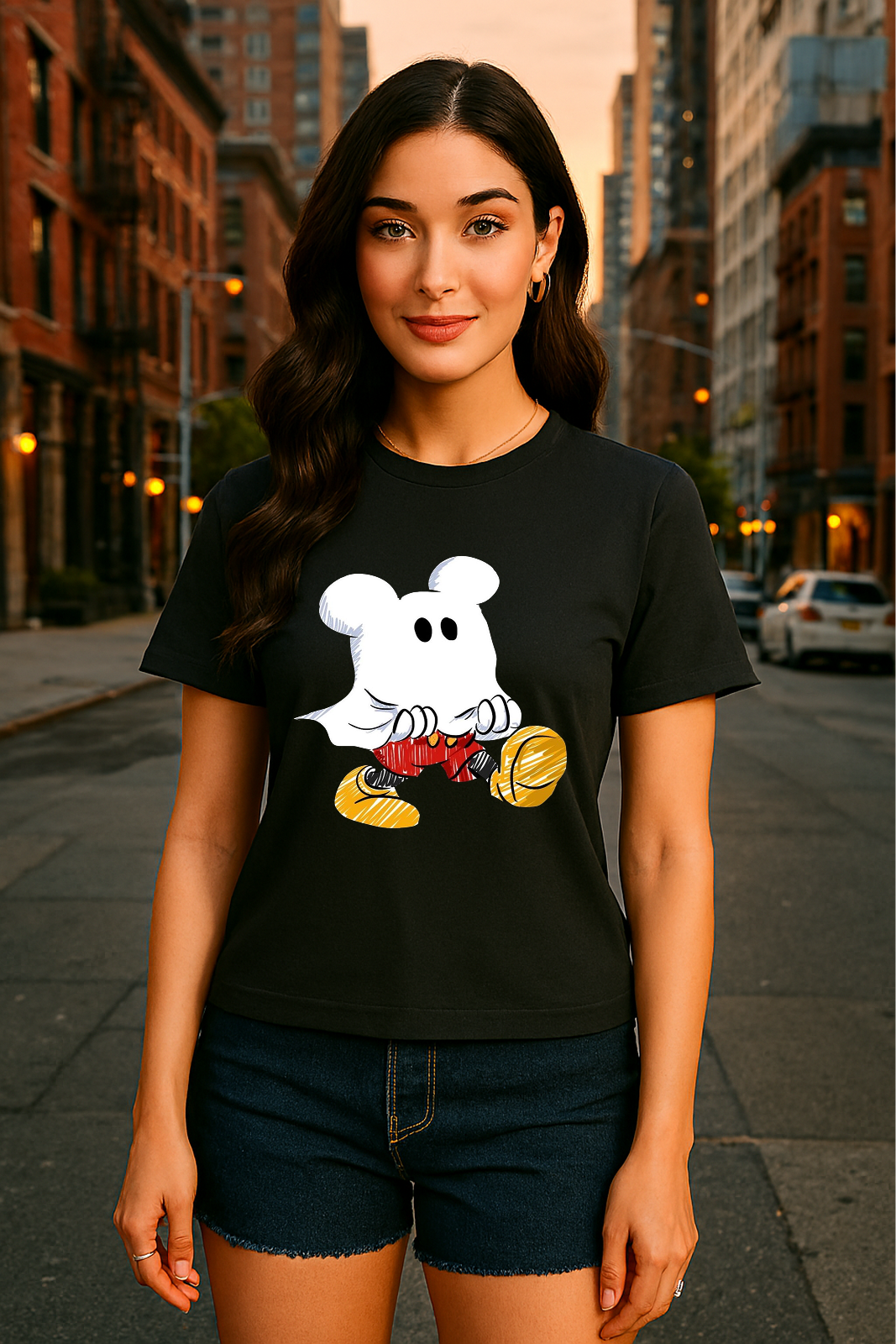 👻 Storm BRN Regular Fit "Cartoon Ghost" Unisex T-Shirt (Ages 13+) 🖤