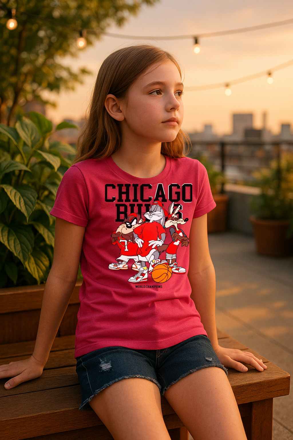 Looney Dunkers Chicago Bulls Kids Tee – Limited Edition Toon-Hoop Collab