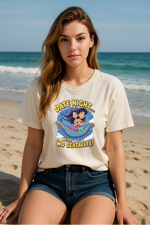 “Date Night… With No Seatbelts!” Women's T-Shirt – Magic in the Air 💫