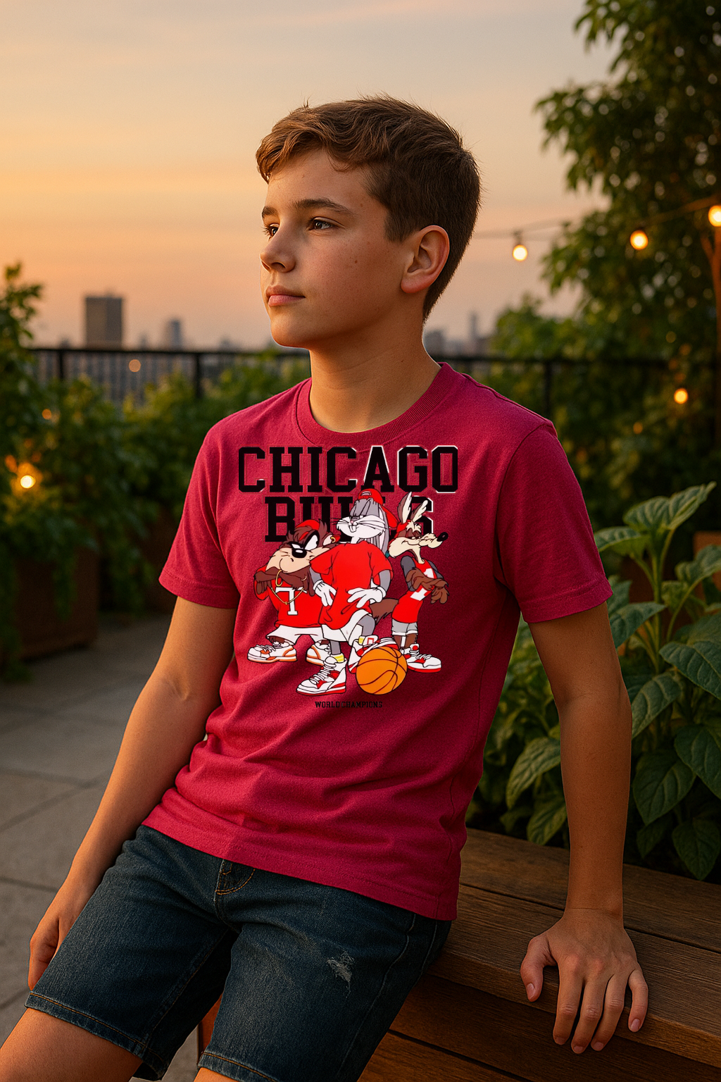 Looney Dunkers Chicago Bulls Kids Tee – Limited Edition Toon-Hoop Collab