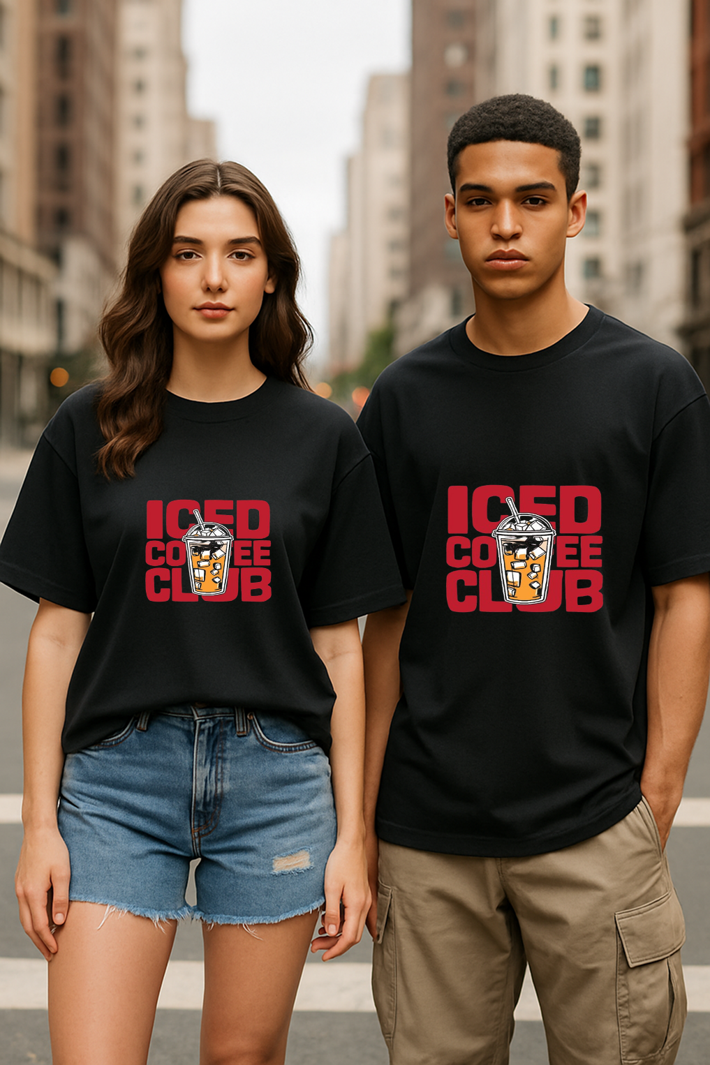 “Iced Coffee Club” – Chill Brew Oversized Tee