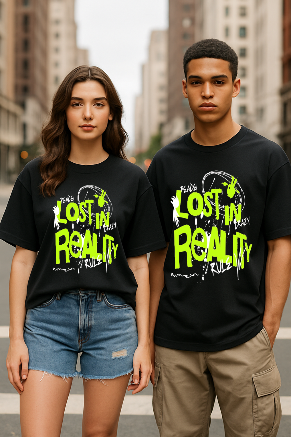 Lost in Reality – Glow-in-the-Dark Oversized Tee