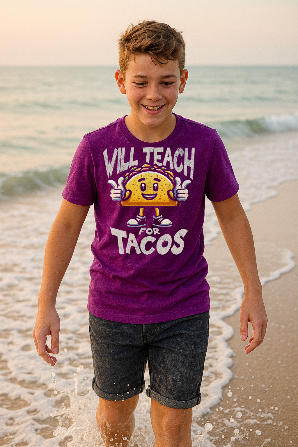 “Will Teach for Tacos” Graphic T-Shirt – Street-Smart Humor
