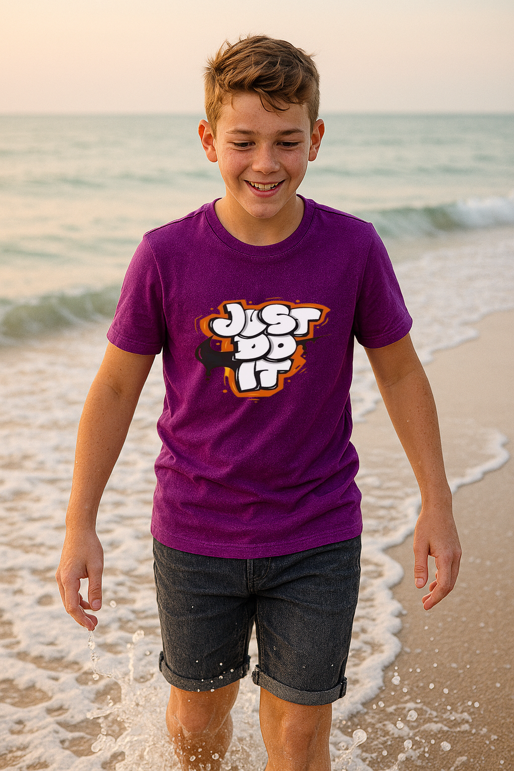 Just Do It Graffiti Tee – Fearless Style for Fearless Kids