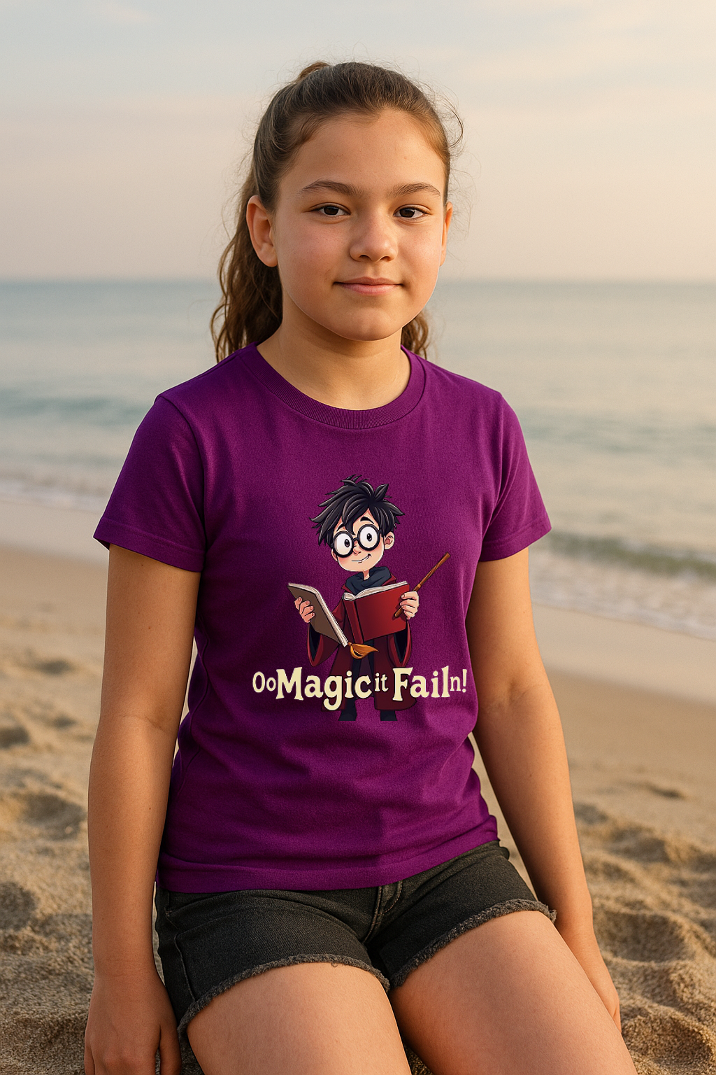 “Oo Magic it Fail!” Unisex Kids’ T-Shirt – Spell Gone Hilariously Wrong! 🧙♂️✨