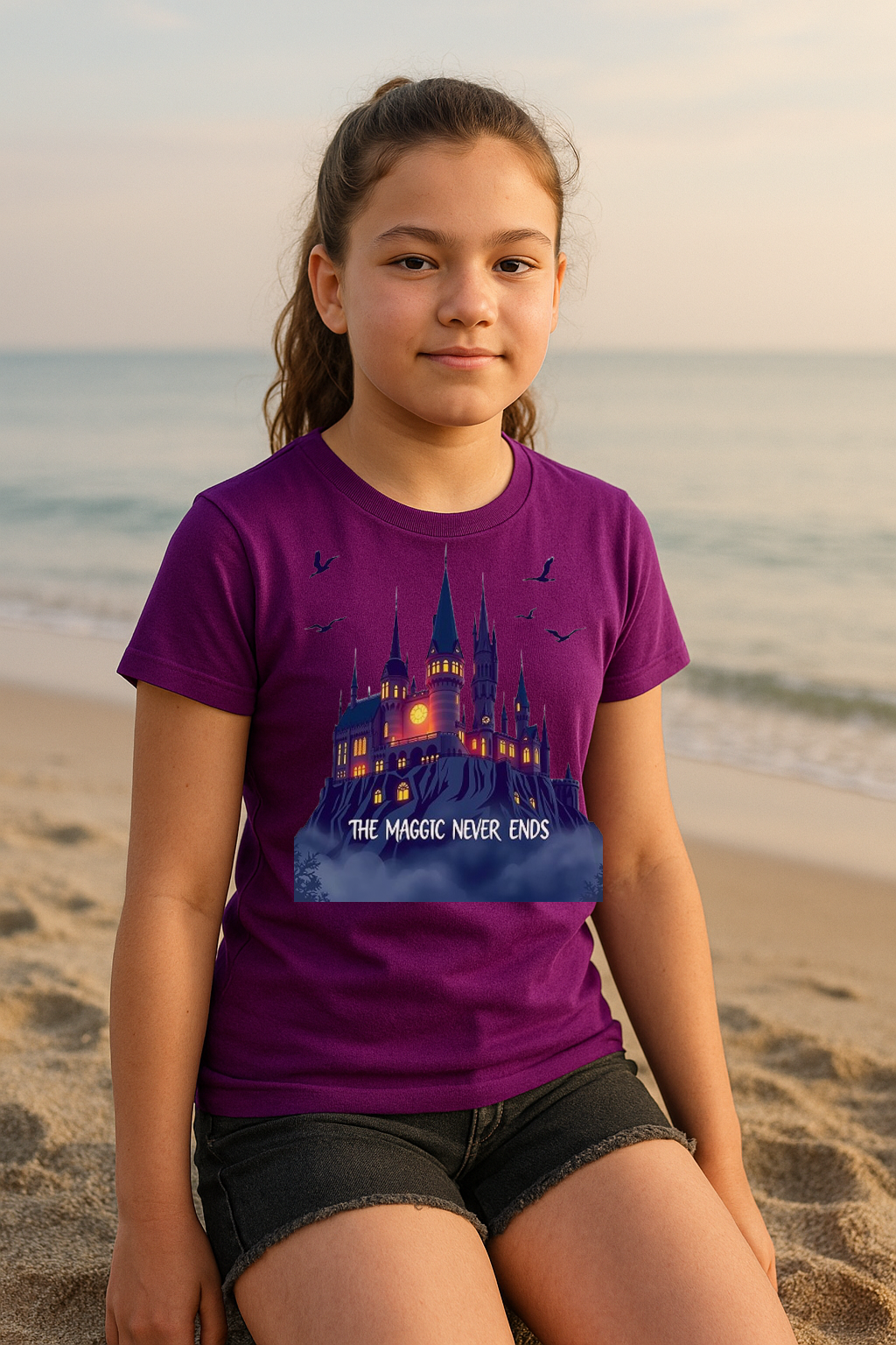 The Magic Never Ends” Kids’ T-Shirt – Enchanted Castle Edition 🏰✨