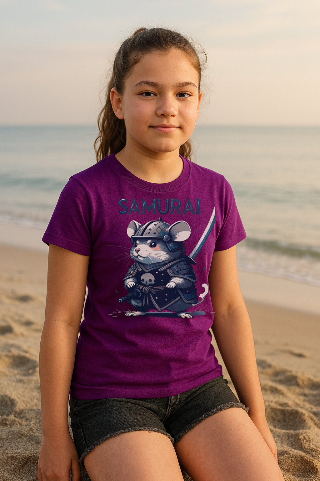 Samurai Mouse Kids T-Shirt – Brave Little Warrior Tee