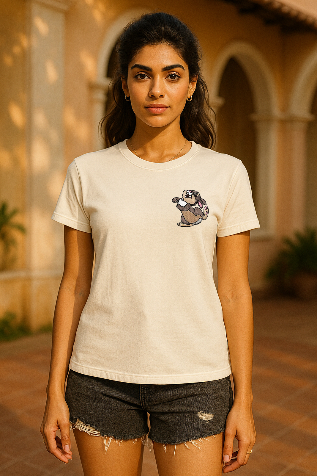 🐰 Storm Brn Happy Bunny Embroidered Tee | Unisex (see the size chart)