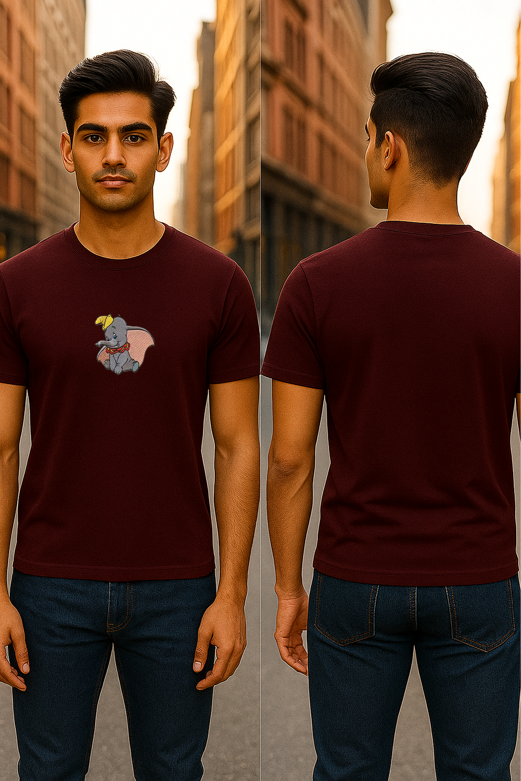 🐘 Baby Elephant Embroidered Tee (see the size chart)