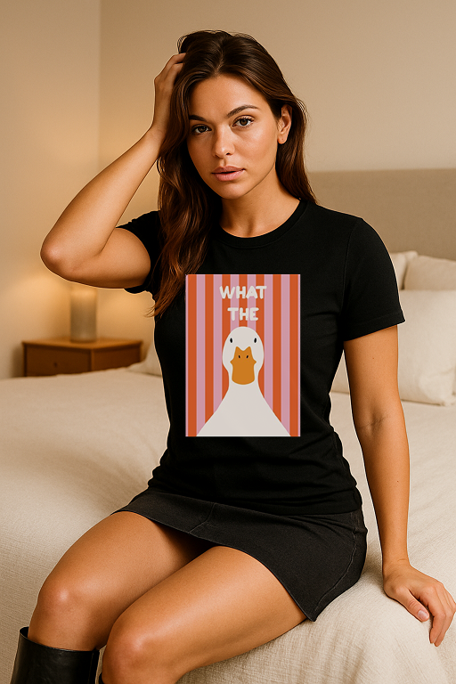 “What the Duck?!” Bold Stripes Tee – Quirky, Cute, & Seriously Confused
