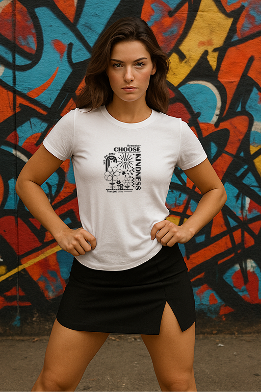 “Choose Kindness” Uplift Tee – A Garden of Good Vibes