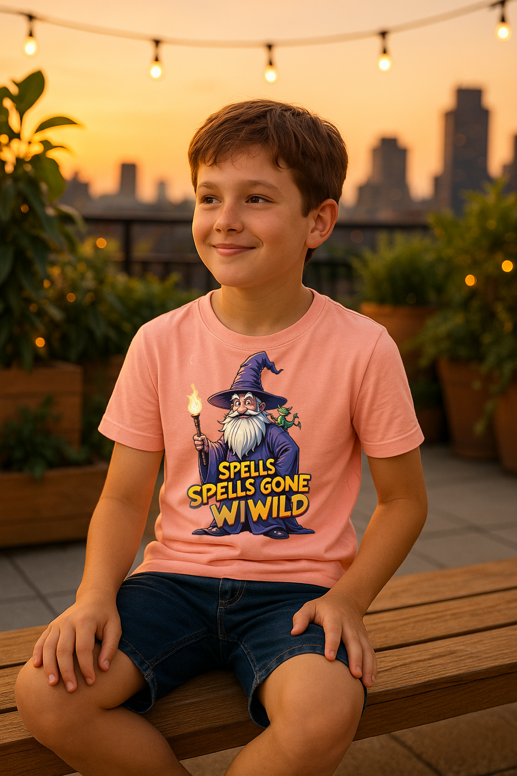 “Spells Gone Wild” Kids’ T-Shirt – Wizard Mischief Edition 🧙♂️🔥