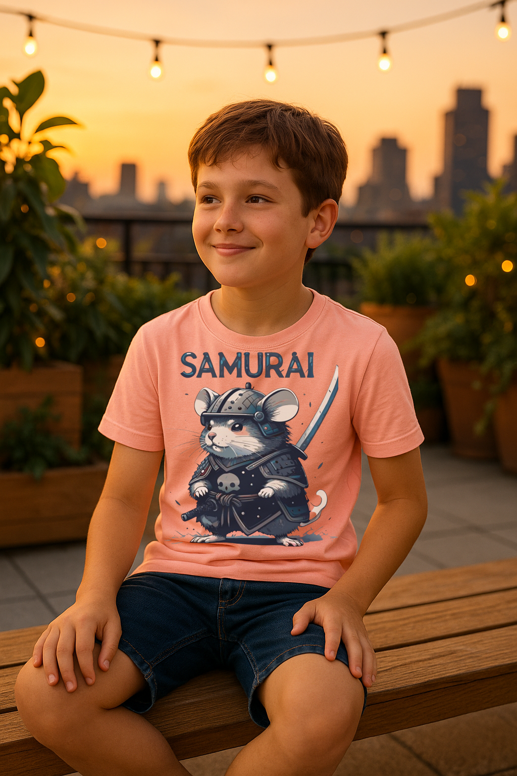 Samurai Mouse Kids T-Shirt – Brave Little Warrior Tee
