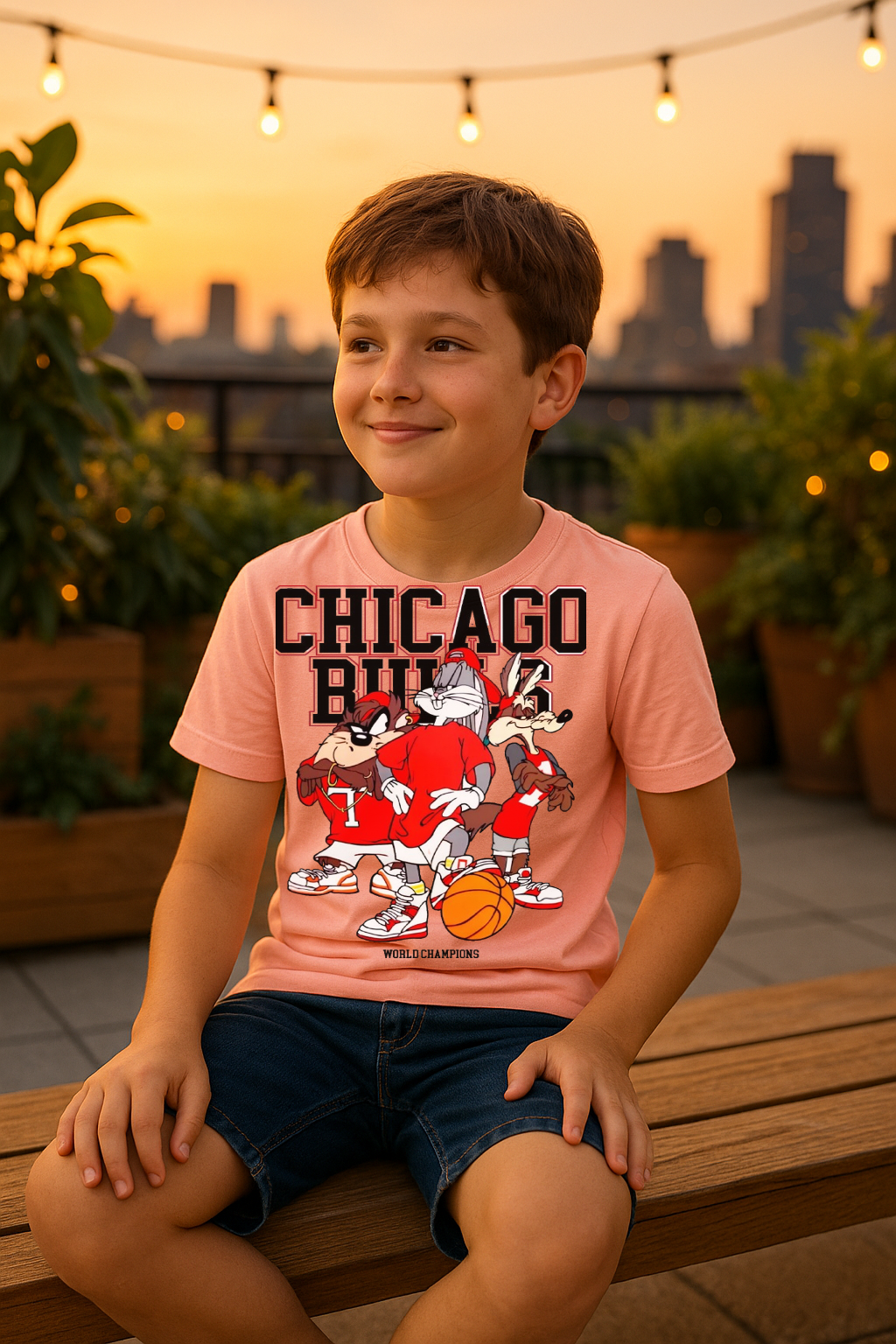 Looney Dunkers Chicago Bulls Kids Tee – Limited Edition Toon-Hoop Collab