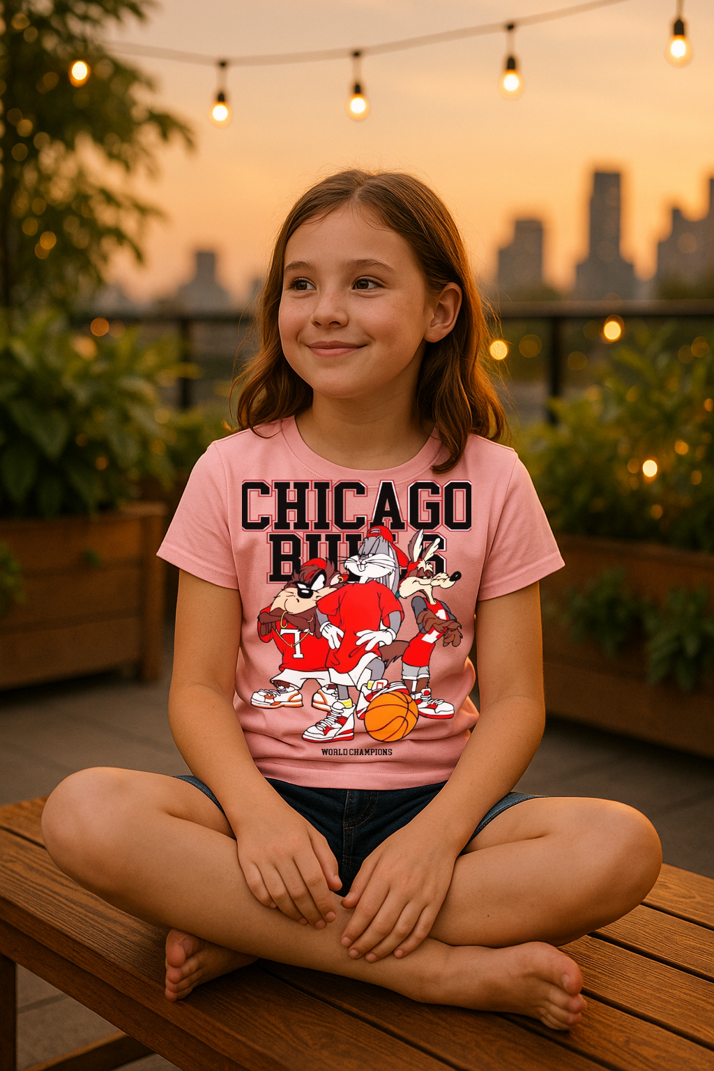 Looney Dunkers Chicago Bulls Kids Tee – Limited Edition Toon-Hoop Collab