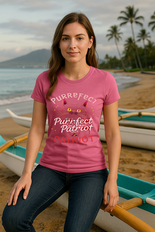 Purrfect Patriot – Semi-Fitted Cat Lover’s Tee