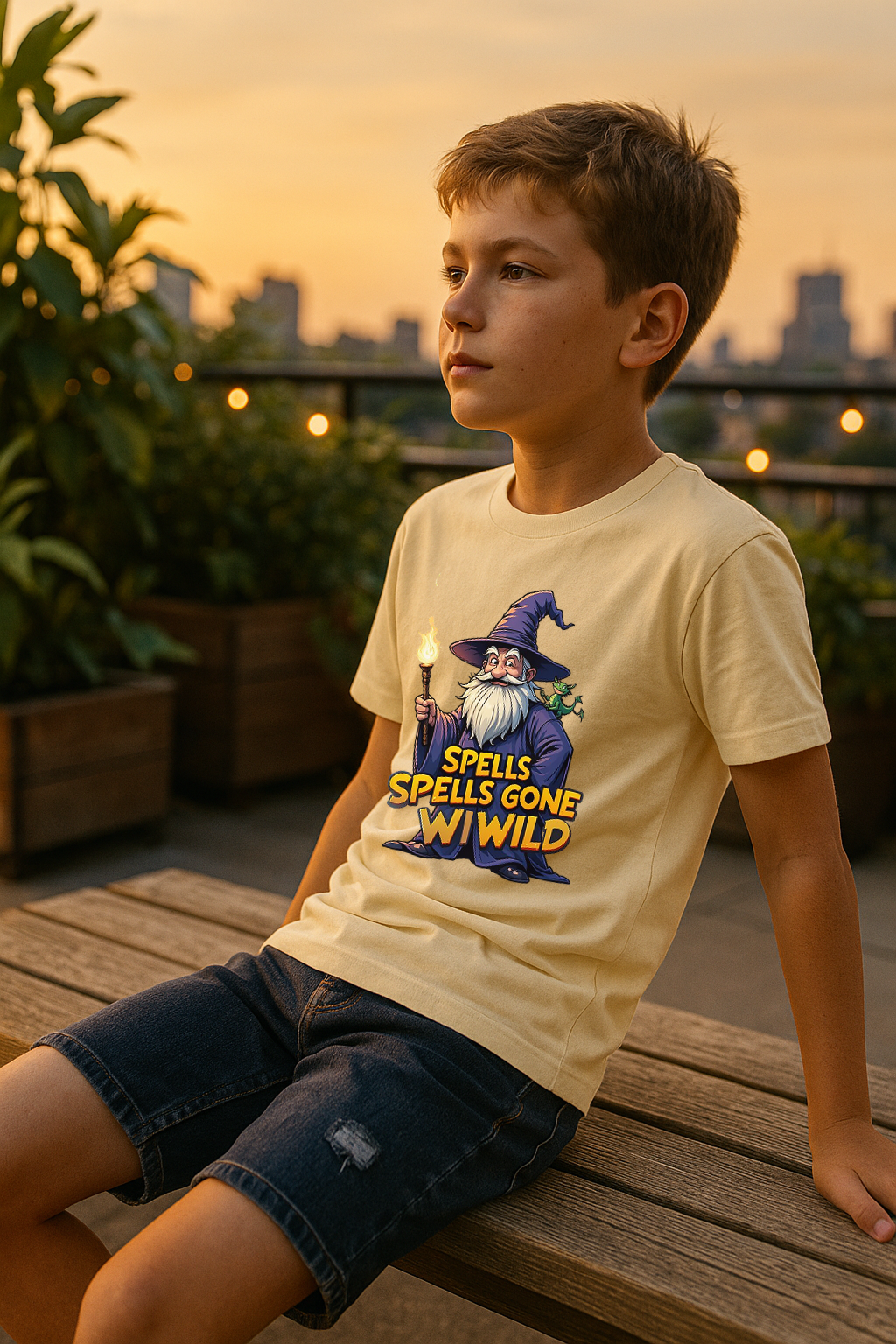 “Spells Gone Wild” Kids’ T-Shirt – Wizard Mischief Edition 🧙♂️🔥