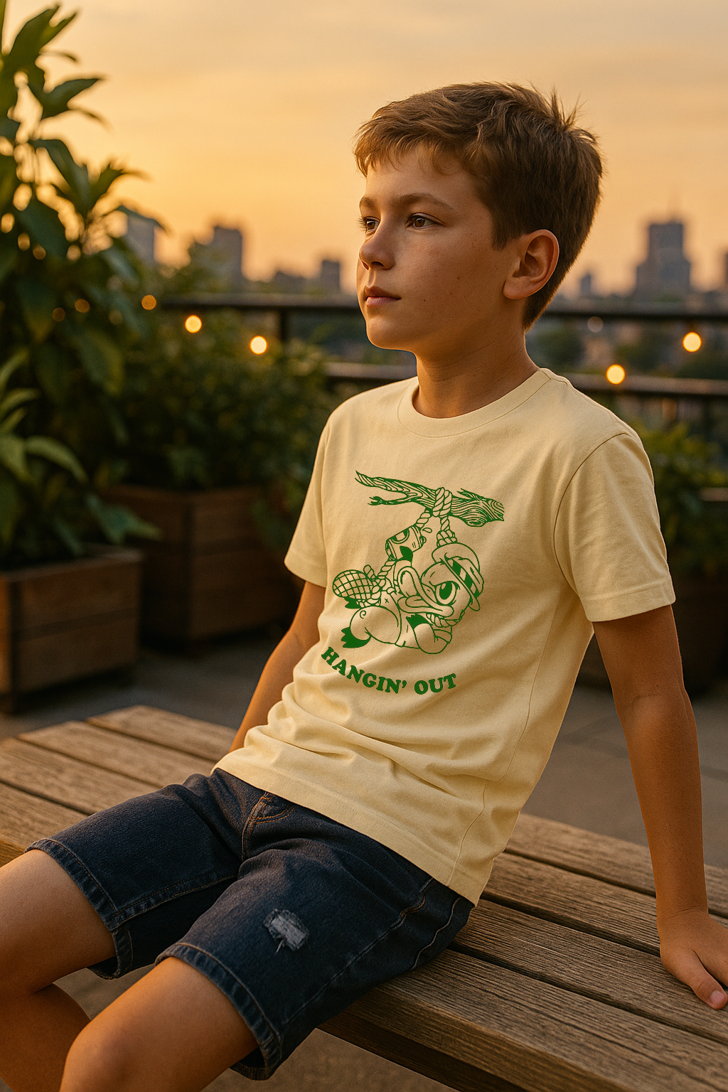 “Hangin’ Out” Jungle Buddy Graphic Tee – For Boys Who Chill