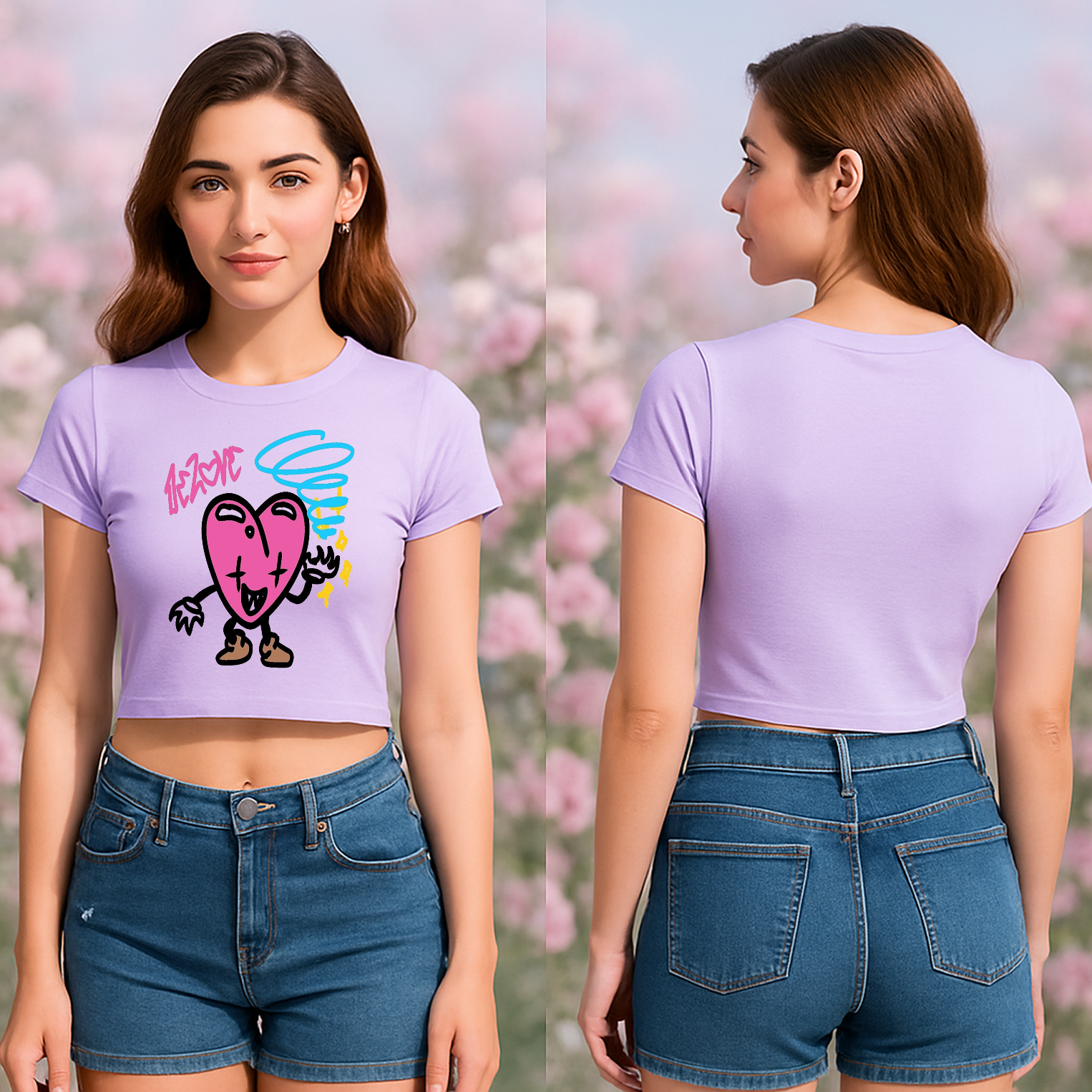Electric Love Graffiti Crop Top – Bold Style Meets Summer Comfort