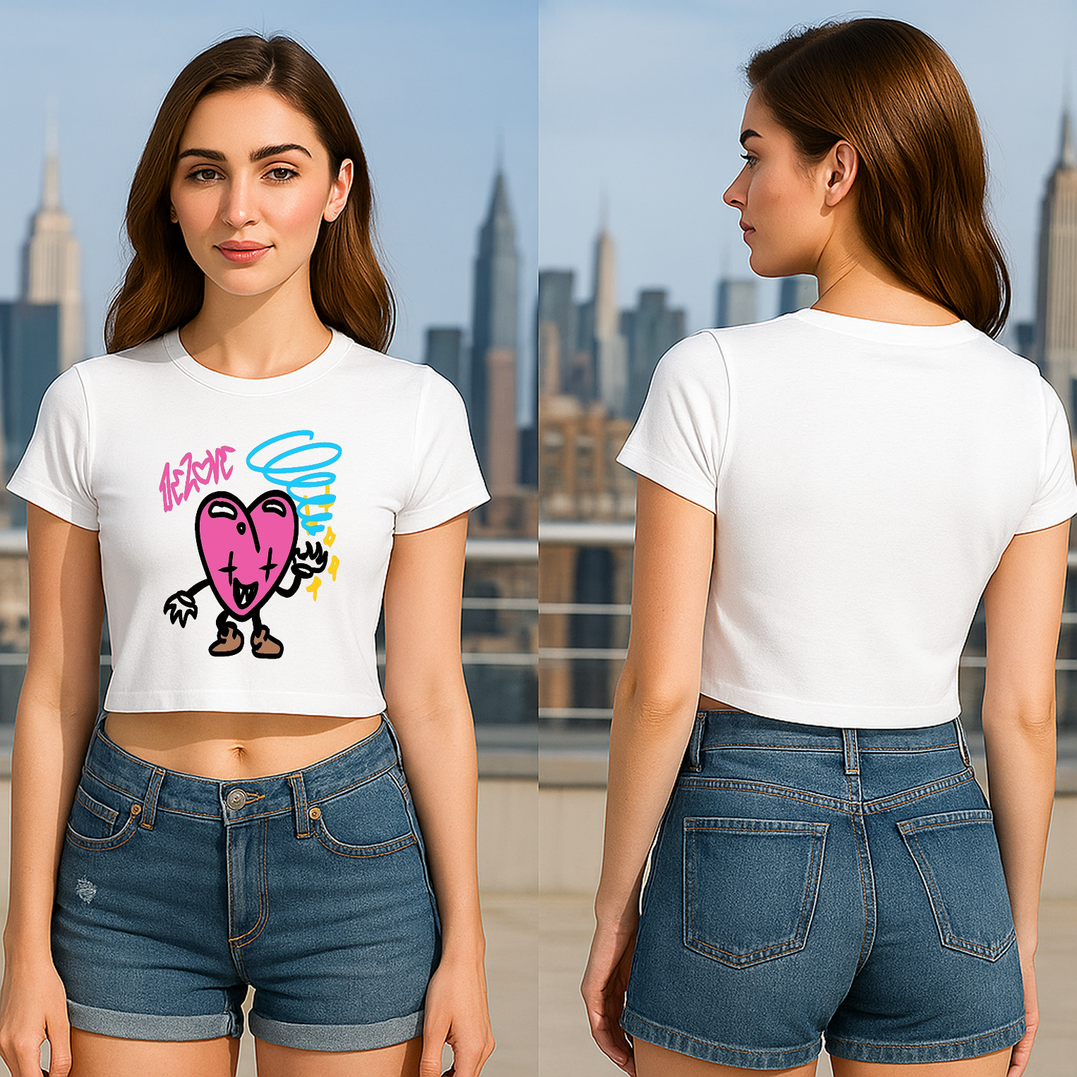 Electric Love Graffiti Crop Top – Bold Style Meets Summer Comfort