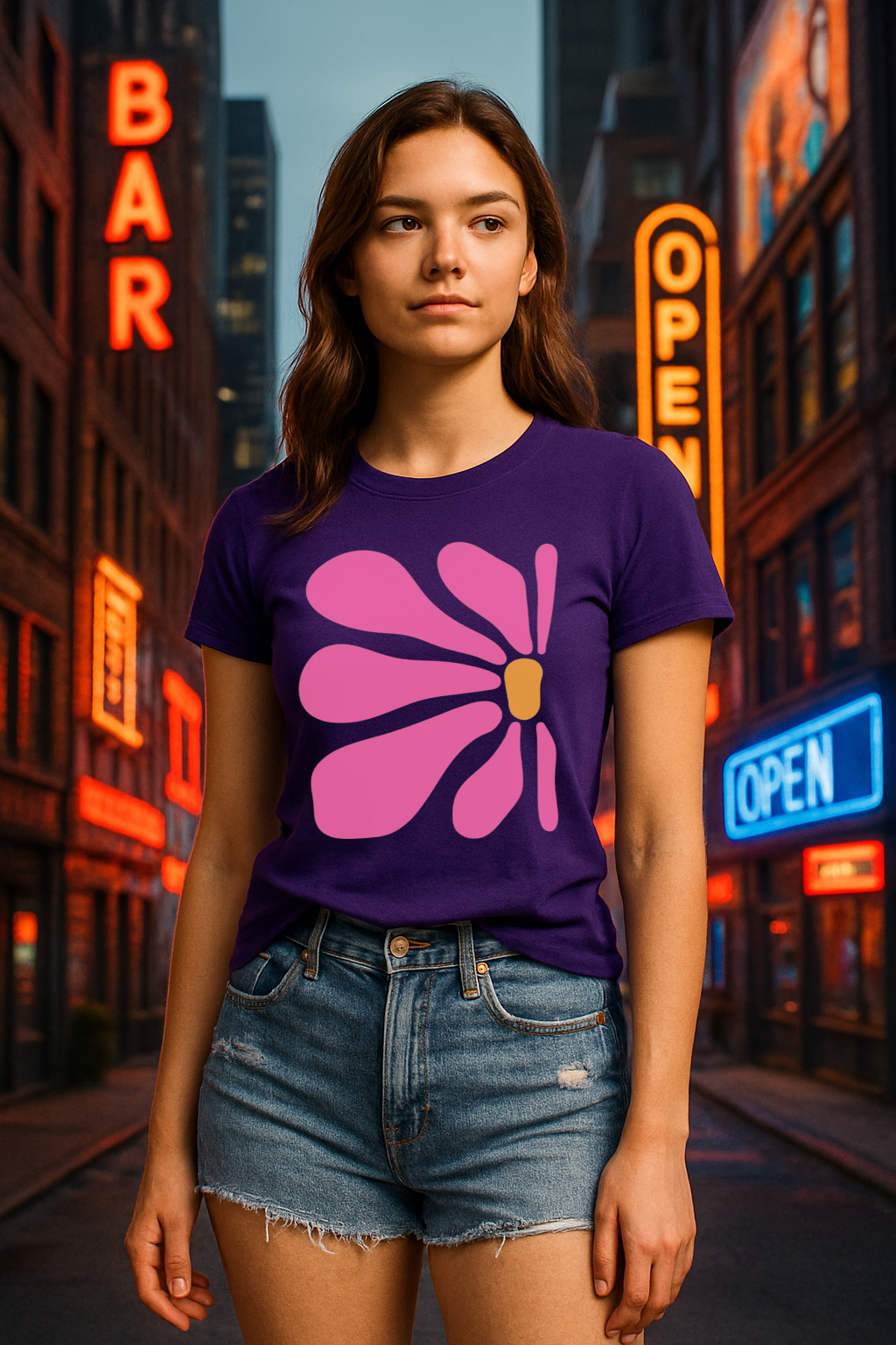 “Shade Parade” Tee – Neon Nights, Iconic Frames 💖 A T-shirt That Brings Big City Glam to Street Style