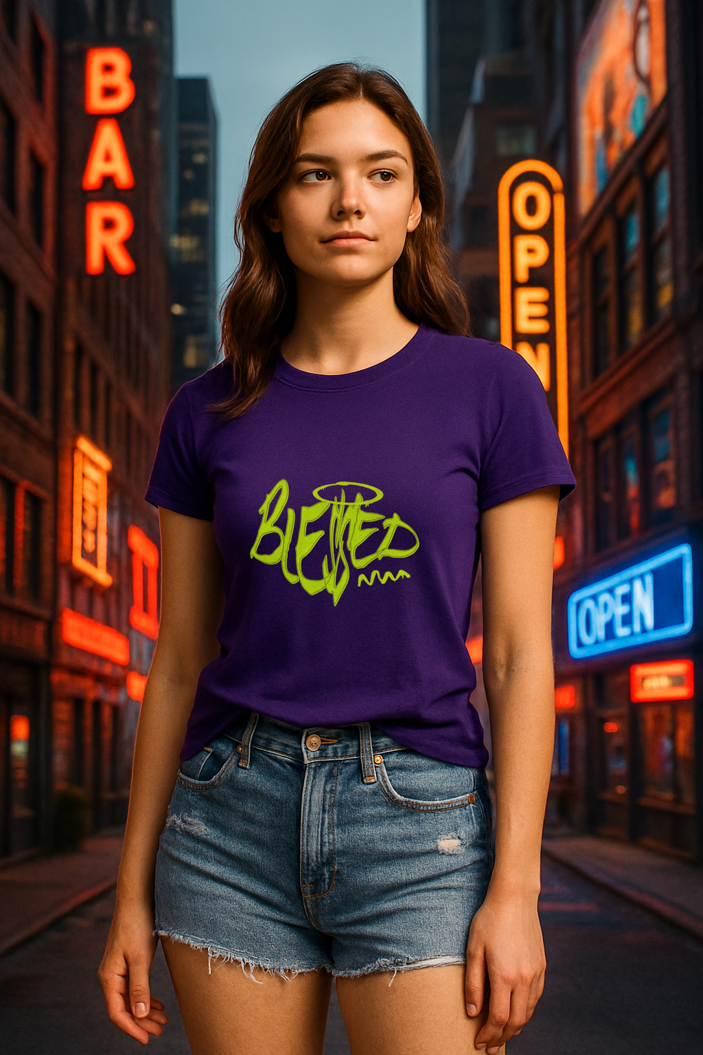 "Blessed Graffiti Tee – Halo Drip Edition"