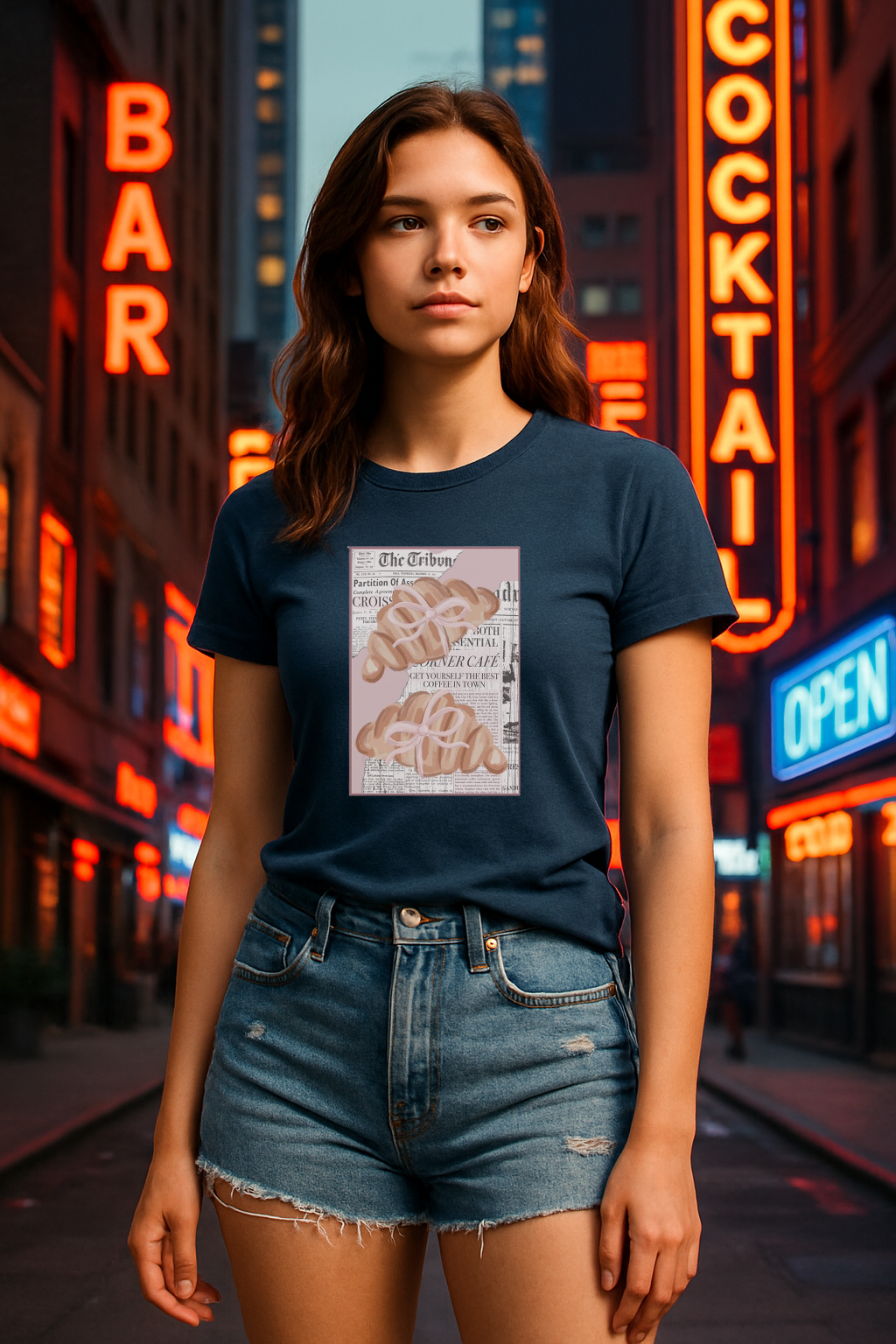 Paris Morning Muse – Croissant Dream Tee