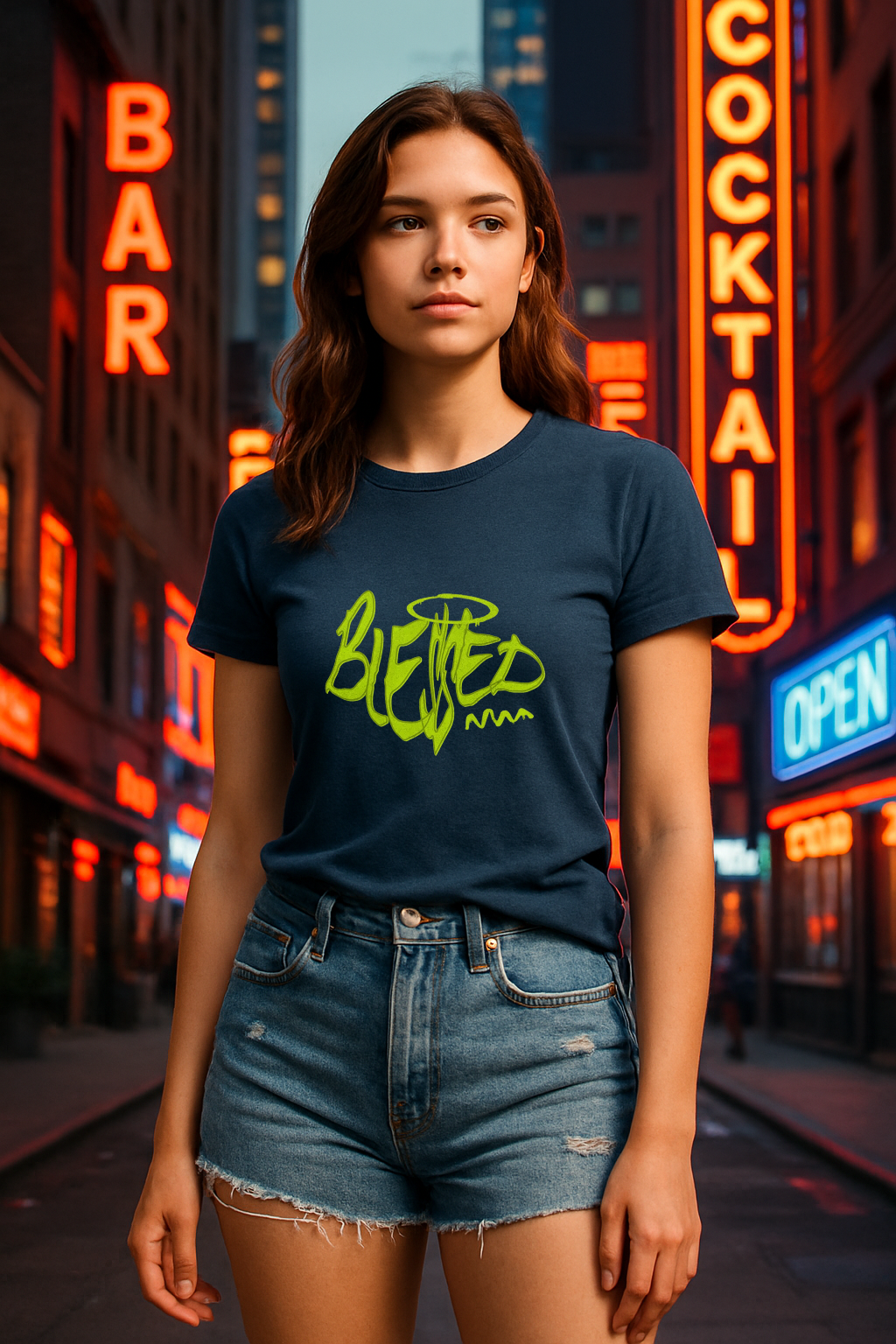 "Blessed Graffiti Tee – Halo Drip Edition"