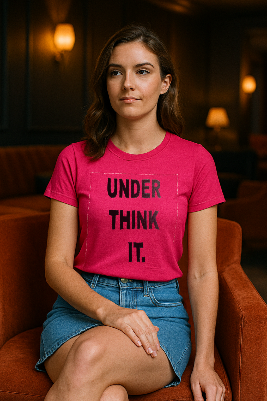 "Underthink It." Statement Tee – Boldly Minimal for Women Who Know