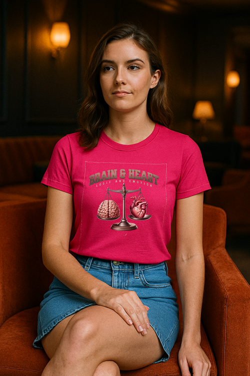 "Brain & Heart Tee – Logic Meets Emotion"