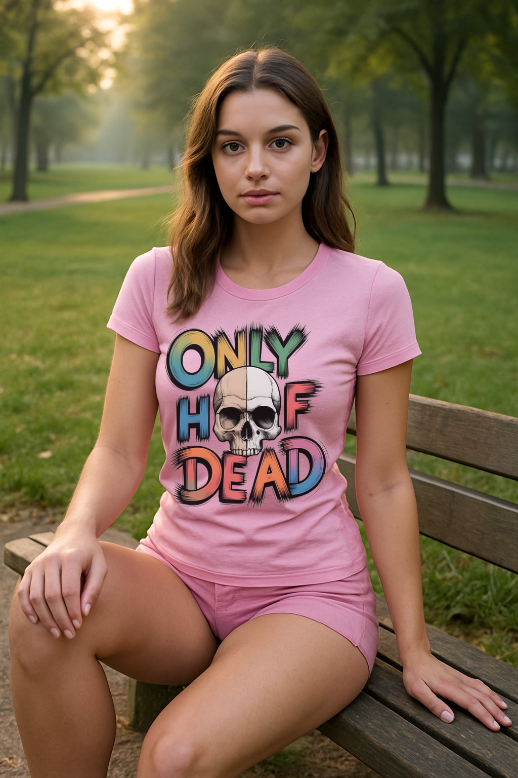 Only Half Dead – Bold Skull Graphic Tee