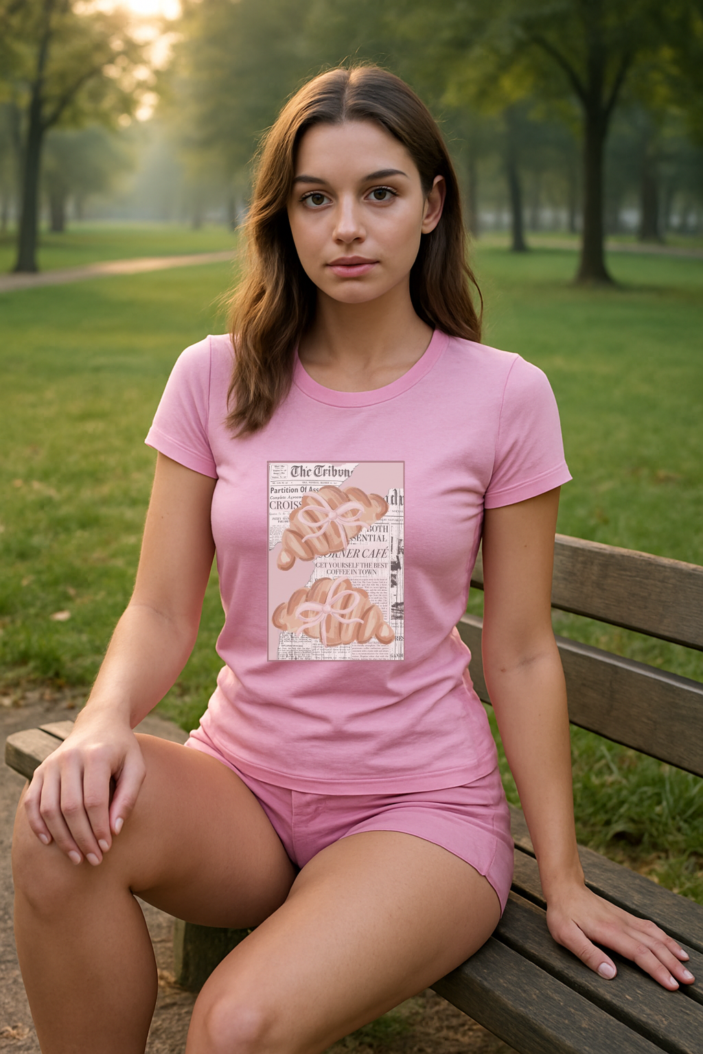Paris Morning Muse – Croissant Dream Tee