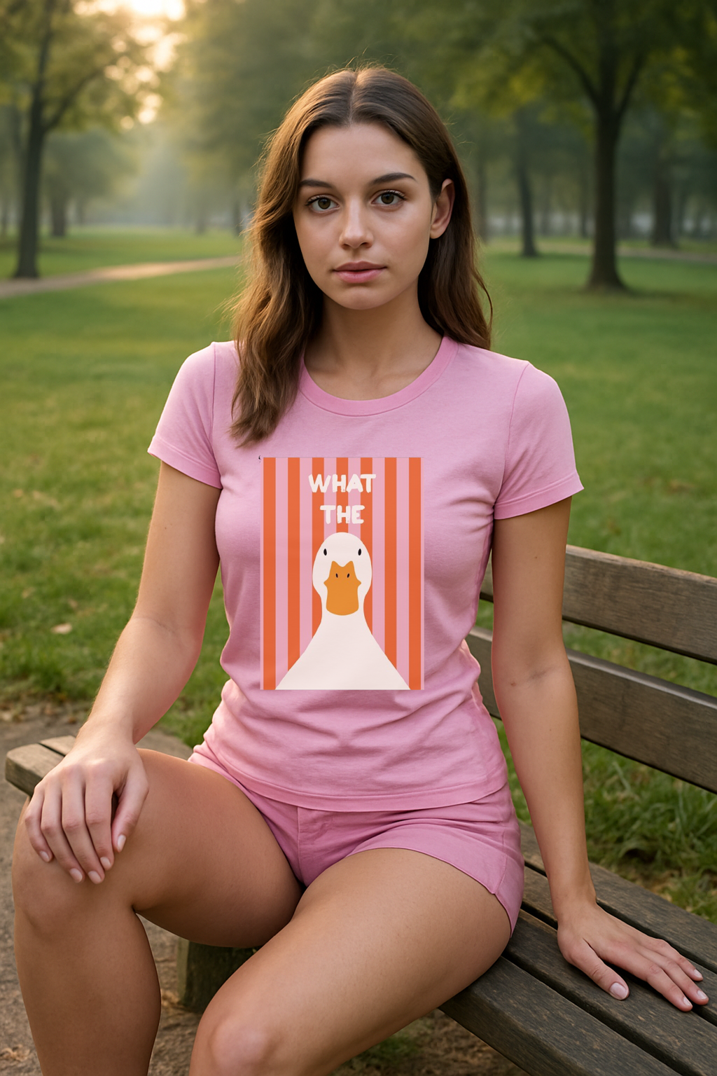 “What the Duck?!” Bold Stripes Tee – Quirky, Cute, & Seriously Confused