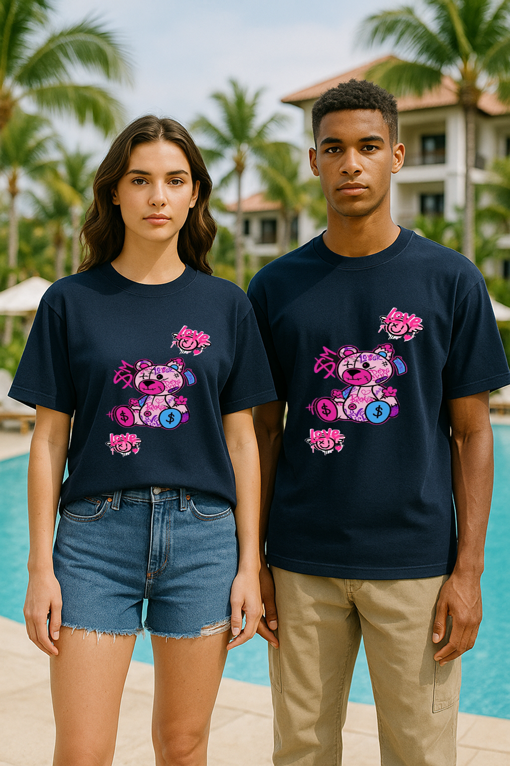 “Graffiti Love Bear” Unisex Tee – Street Vibe, Soft Feel