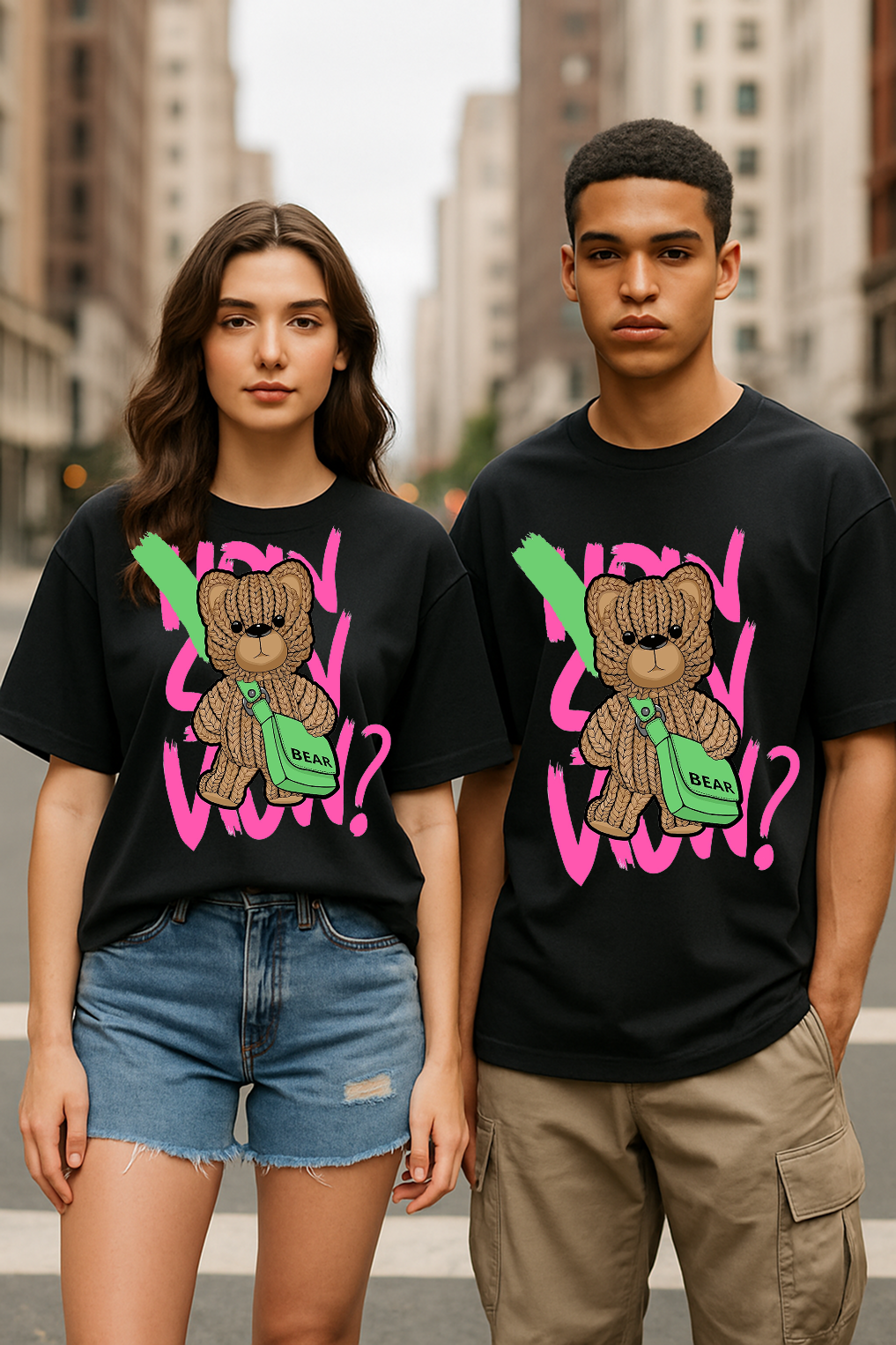 “Urban Bear?” Unisex Stretch-Fit Tee – Street Play Meets Comfort Flex