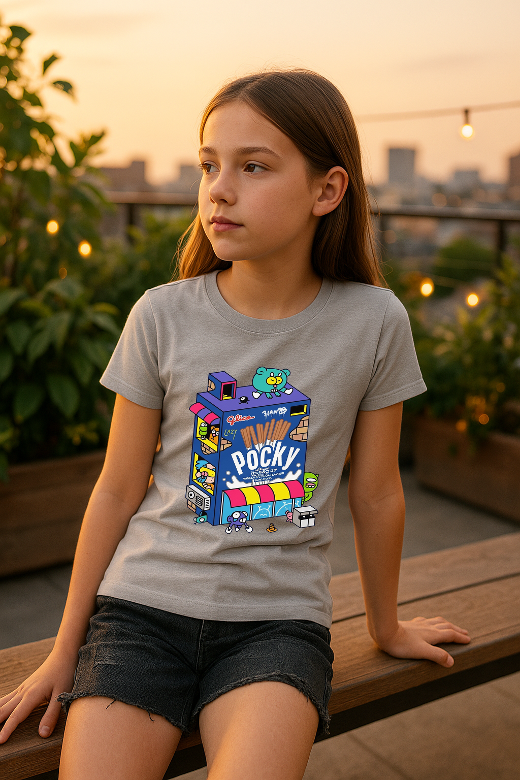 “Pocky Pop City” Girls' Tee – Sweet Style