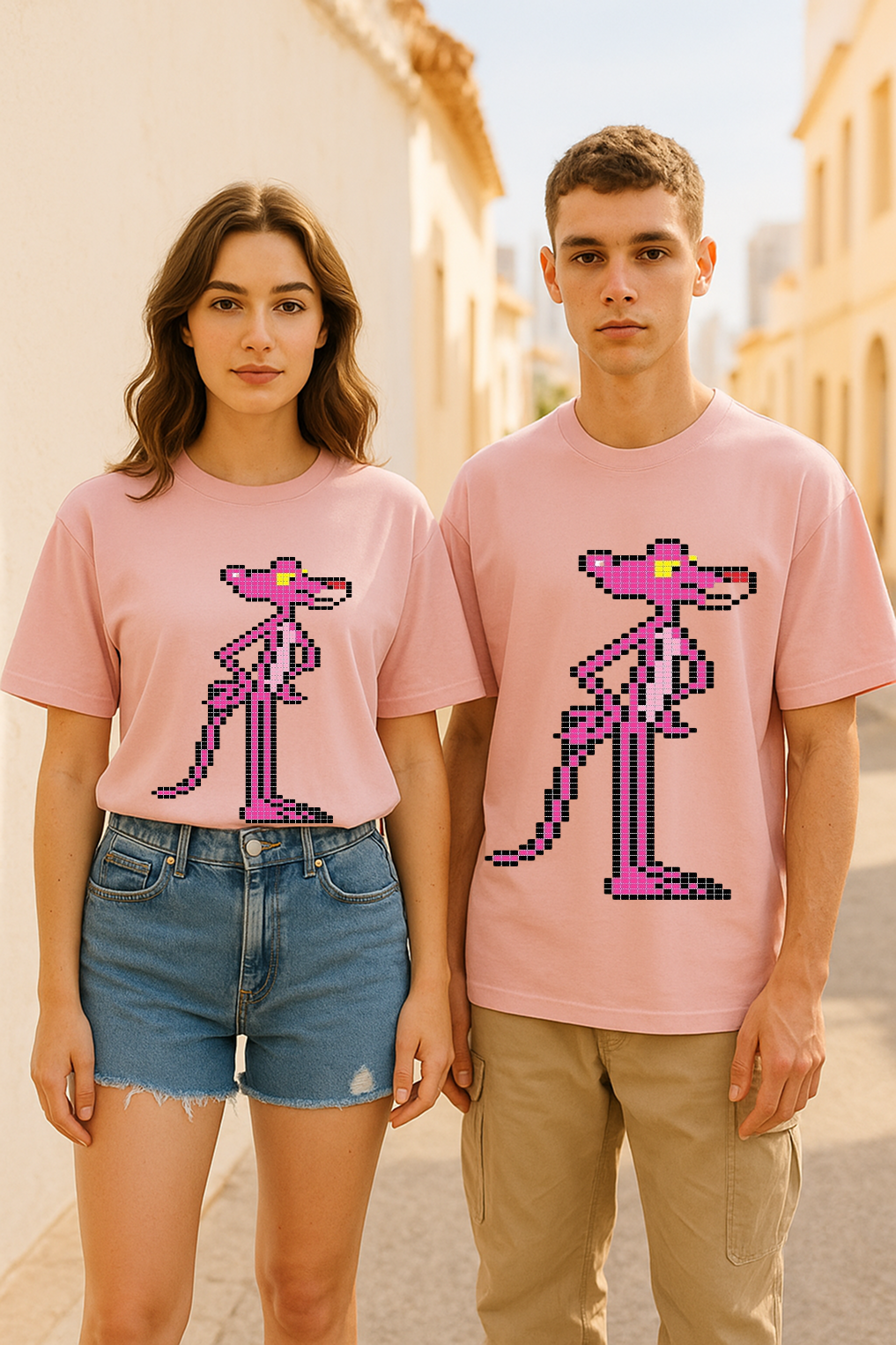 Pixel Panther Oversized Unisex Tee – Retro Pop Redefined