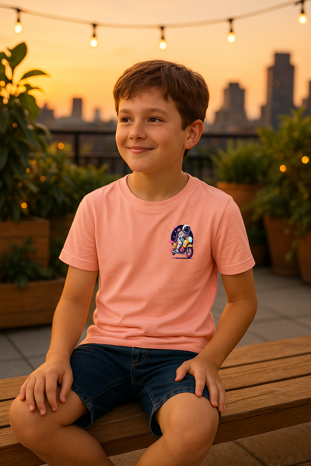 Astro Rider – Cosmic Commute Tee for Boys (0–13 Years)