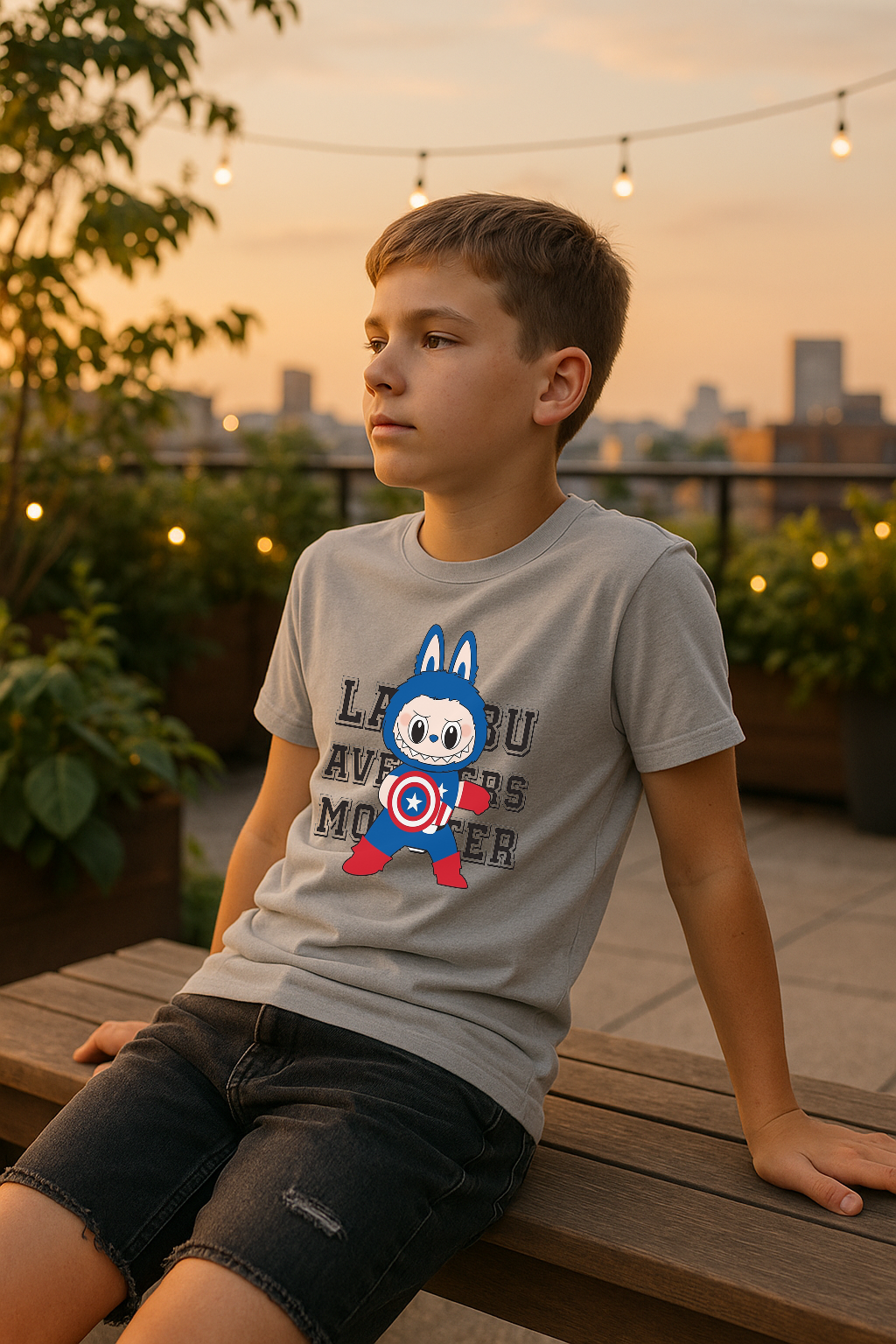 Labubu Avenger Mode – Monster Hero Tee for Boys (0–13 Years)