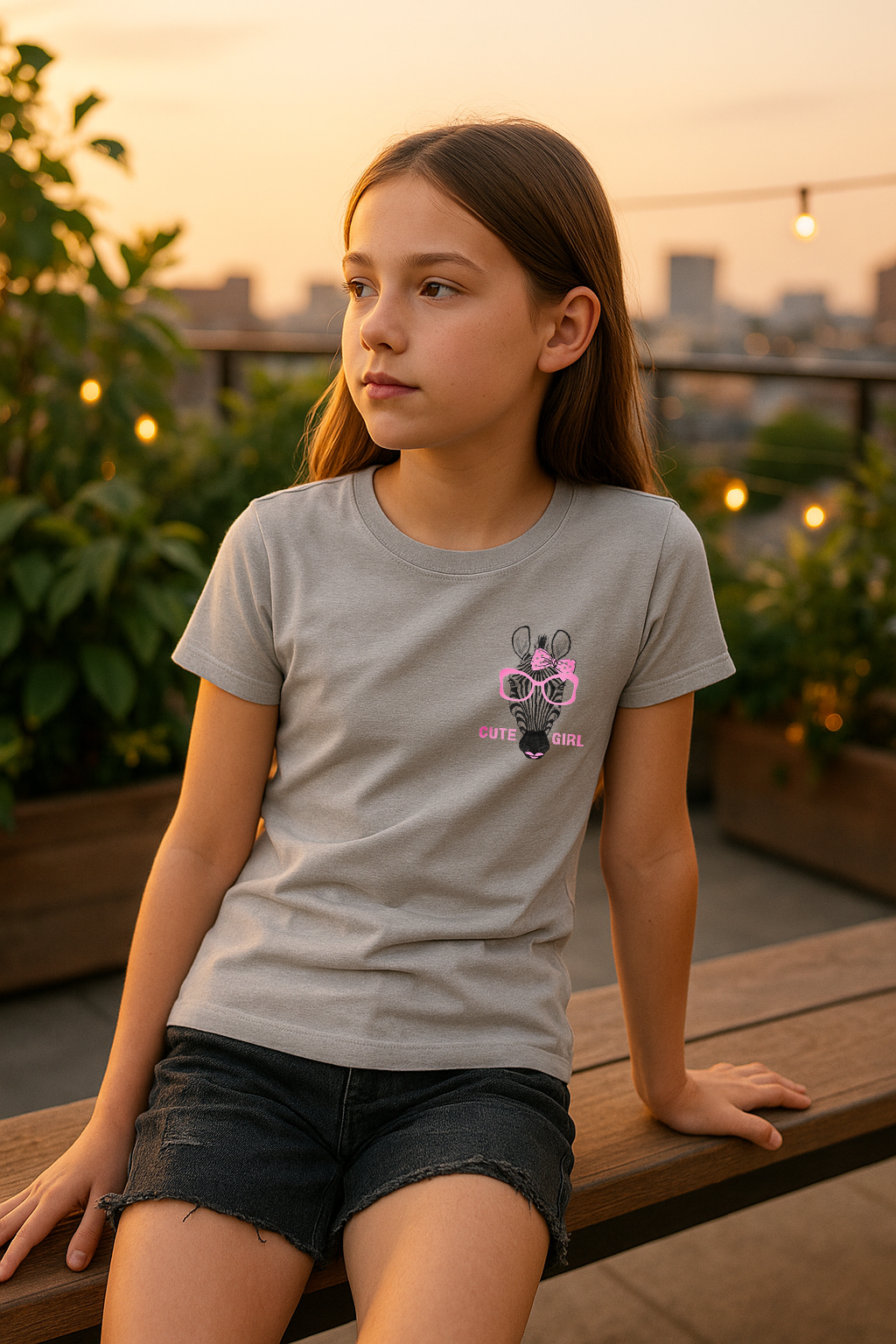 Zebra Vibes “Cute Girl” T-Shirt 🦓💗