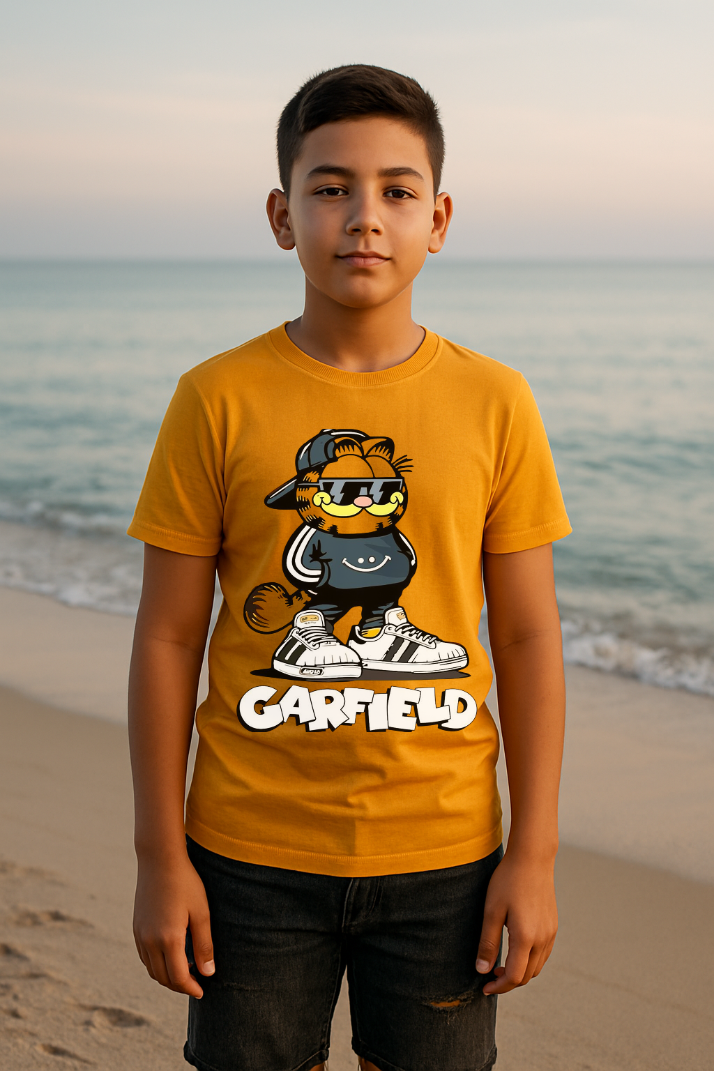 🧢 “Street Style Garfield” Boys’ Graphic T-Shirt