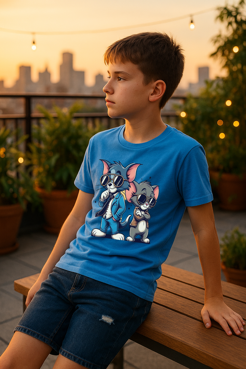 😎 “Tom & Jerry: Cool Cats Edition” Boys’ Graphic T-Shirt