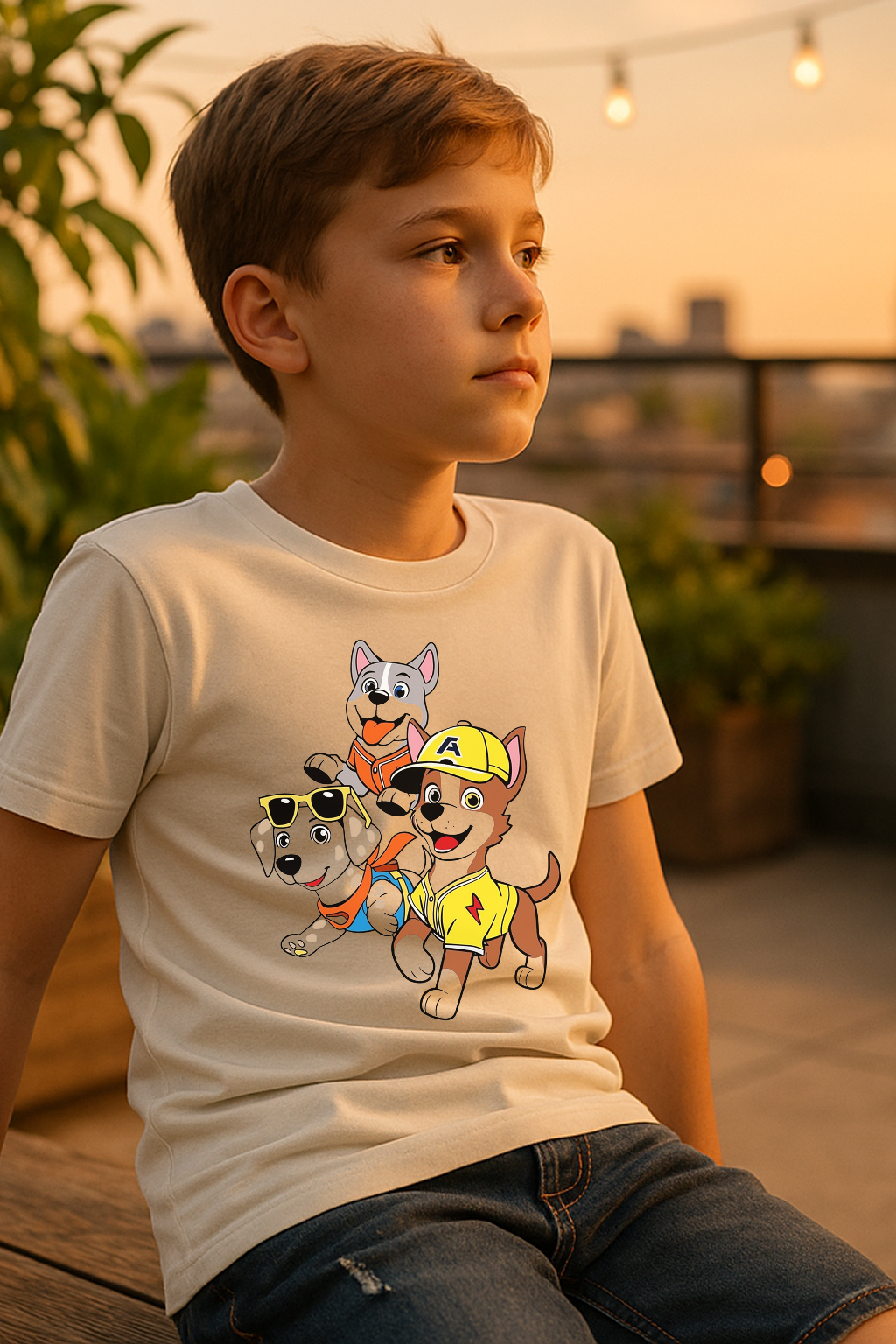 Adventure Pups Premium Tee 🐶⚡ – For Boys Who Love Fun & Action (0–13 Yrs)