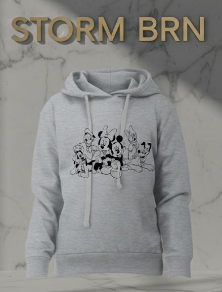 🏰 Storm Brn "Mickey & Friends" Kids' Cotton Hoodie