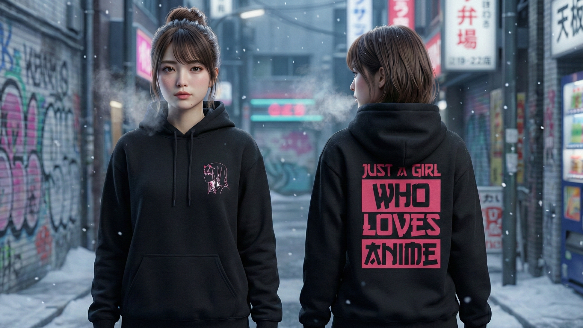 Zero Two–Inspired Pink Outline Anime Girl